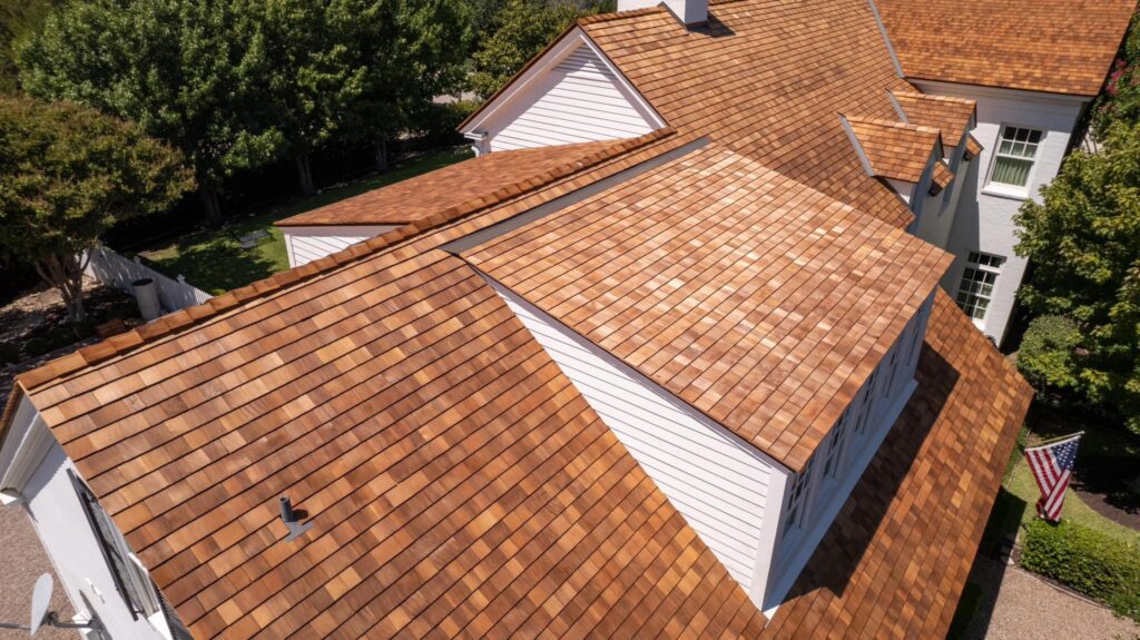 Natural Cedar Shake Roofing Project River Hills WI